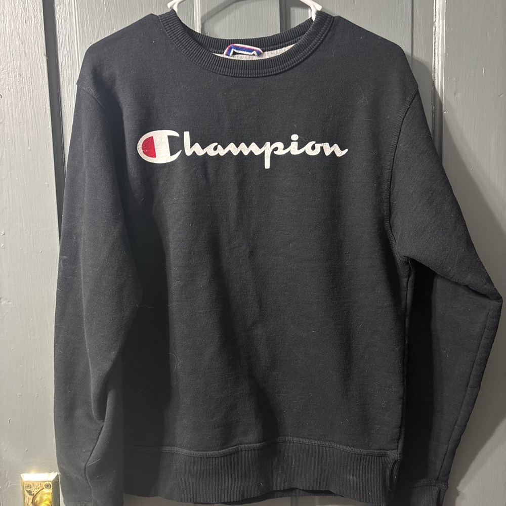 Champion Men's Black Crewneck Sweater